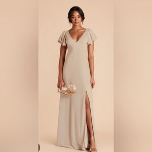 BIRDY GREY Hannah Crepe Maxi Dress Almond Large (5082)